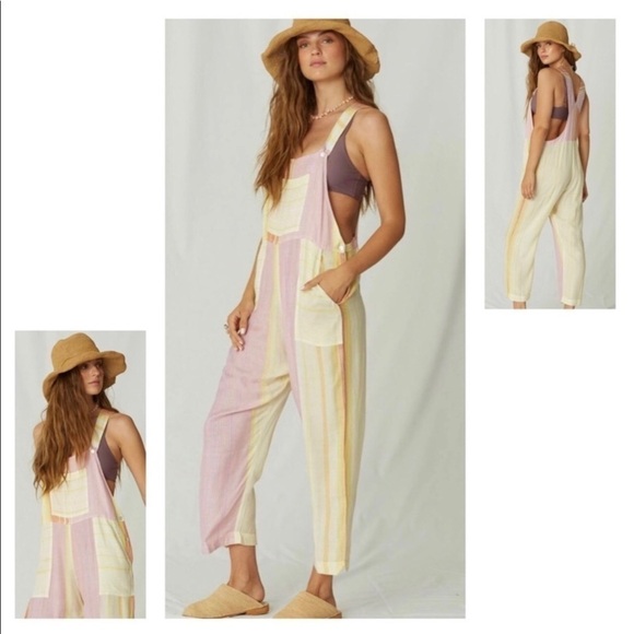 💋NWT Jen’s Pirate Booty Carnaval Crop Sunset Overalls - Picture 1 of 16